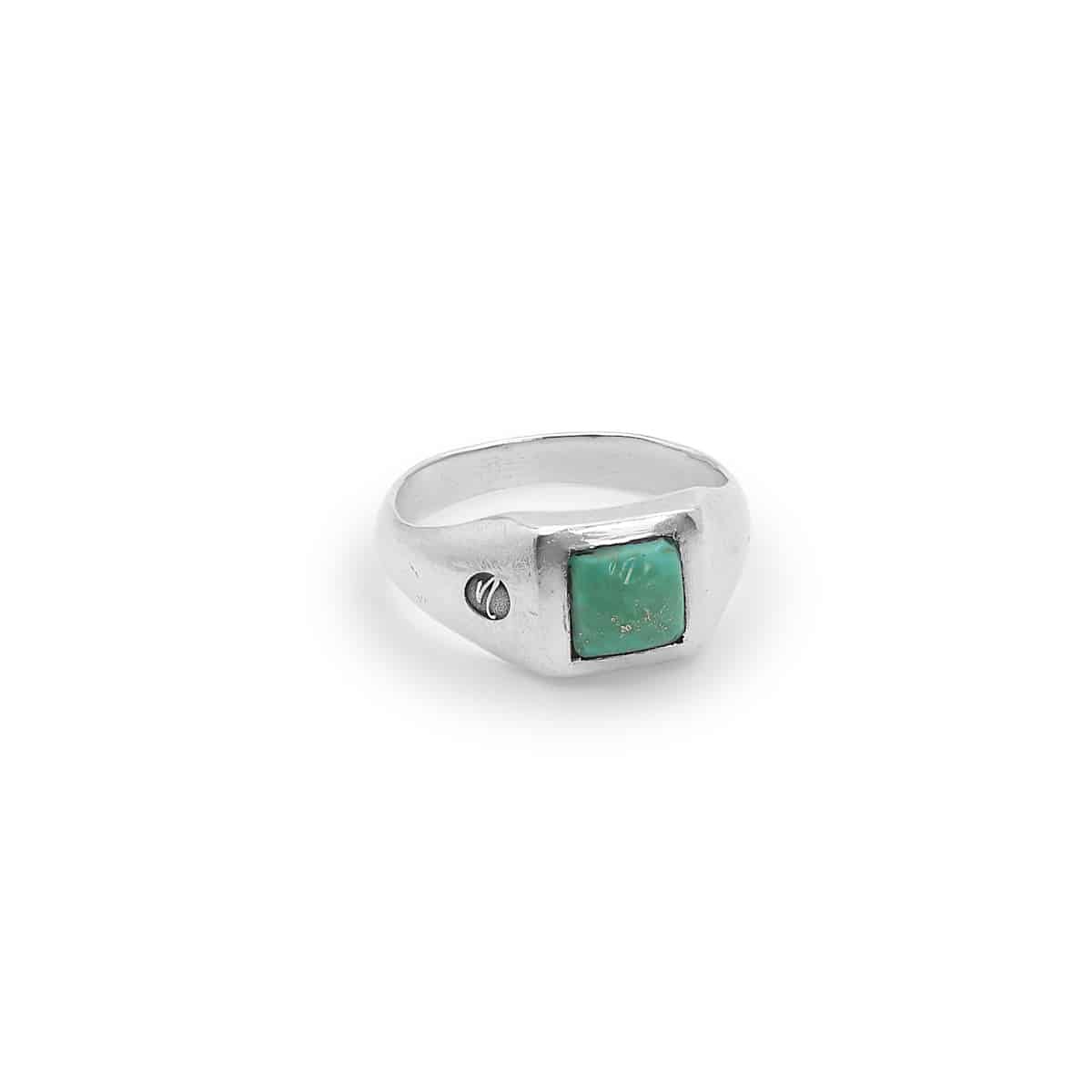 Judah Ring, Judah, turquoise ring, square ring, טבעת מרובעת, טבעת חותם אבן חן, טבעת חותם לגבר, by nevo
