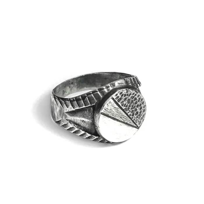 Egyptian design ring, old design ring, thin silver ring, unisex silver ring, textured ring