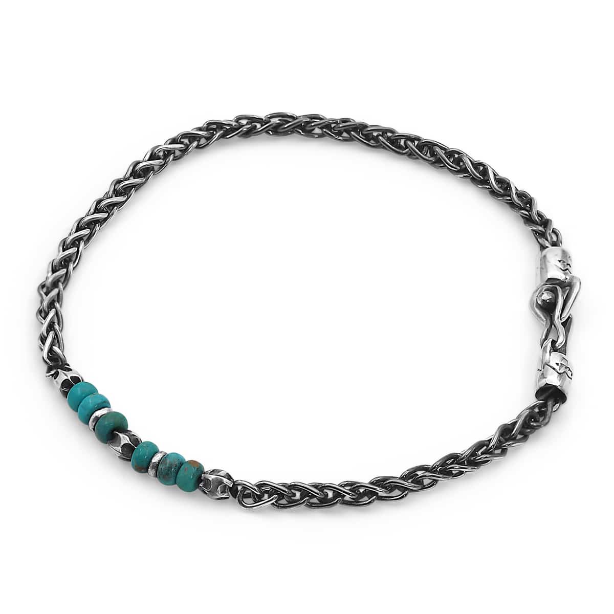 braided silver, turquoise, oxidized silver jewelry, by nevo
